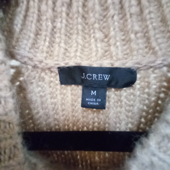 M BEAUTIFUL TAN COLOR J. CREW ALPACA WOOL BLEND OVERSIZED DETAILED SWEATER - Picture 5 of 8